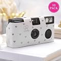 Silver Hearts Wedding Cameras - 10 Pack