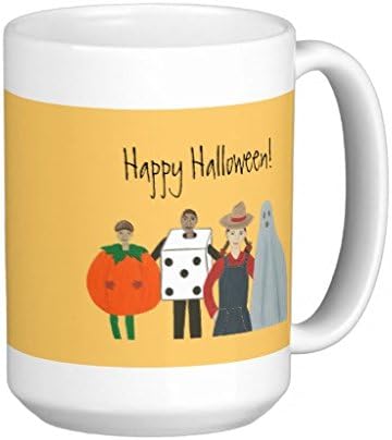 louDEING Happy Halloween Mugs, Pumpkin Dice Cowgirl Ghost Classic White Coffee Mug