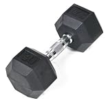 J Fit Rubber Coated Single Hex Dumbbell, 30-Pound