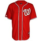 MLB Men's Washington Nationals Ryan Zimmerman Scarlet Short Sleeve 6 Button Synthetic Replica Baseball Jersey  (Scarlet, Medium)