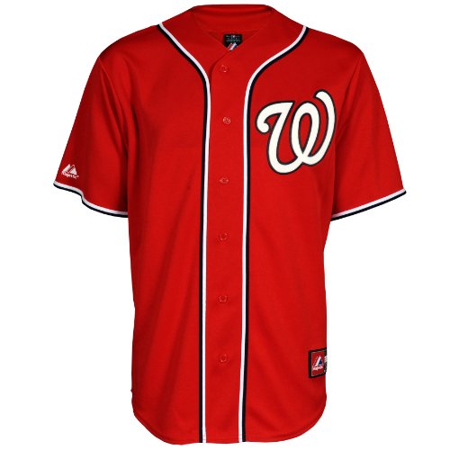 MLB Men's Washington Nationals Ryan Zimmerman Scarlet Short Sleeve 6 Button Synthetic Replica Baseball Jersey Spring 2012  (Scarlet, Large)