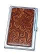 Brown Floral Business Card ID Case