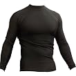 Grappling Rash Guard - Piranha Gear- Small Oval - Black Long Sleeve