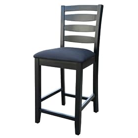 Tuscana Ladder back Counter Chair - Black (24) by Linon Home Decor Products