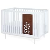 Muu Ray Crib - White w/Hazelnut Legs