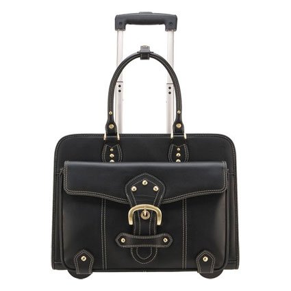 FranklinCovey Gabrielle Rolling Laptop Case - Black