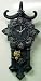 Evil Tribal Skull Pendulum Wall Clock Goth Wicked