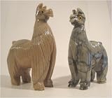2 Piece Set Soapstone Llama Figurine 6.0