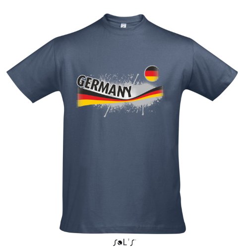 Fanshirt Herren GERMANY, Deutschland Ländershirt EM / WM Trikot S-XXL , Denim , XL