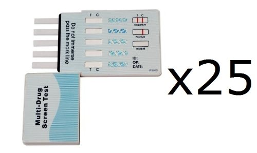 10 Panel Dip Drug Testing Kit, Test for 10 Different Drugs (Marijuana, Cocaine, Methamphetamine, Amphetamine, Benzodiazepine, Opiates, Barbiturates, Methadone, Phencyclidine PCP, Tricyclic Antidepressants) 25-Pack