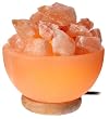 WBM Himalayan Light # 1326 bowl  Natural Air Purifying  Himalayan Salt Lamp with Crystal chunks,  Neem Wood Base, Bulb and  Dimmer switch