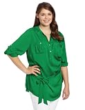 Calvin Klein Women's Tunic With Self Belt, Emerald, 2X