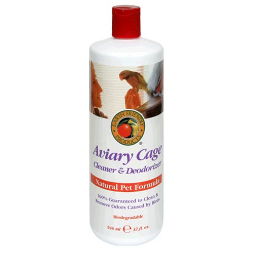 Earth Friendly Products Natural Pet Aviary Cage Cleaner and Deoderizer, 32 Ounces (Pack of 4)