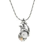 Silver & Pearl Butterfly Pendant Handmade Style