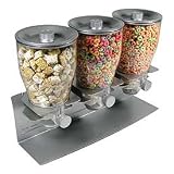 Zevro PROZ302 PRO Dry Food Dispenser, Triple Silver