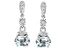 3.04 cttw 925 Sterling Silver Oval Genuine Aquamarine Earrings