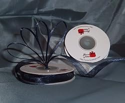 Sheer Organza Ribbon Mono Edge - 7/8" - 25 Yards (75 FT) - Navy Blue