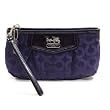 Coach Raisin Purple Op Art Sateen Large Wristlet Clutch Wallet 43263