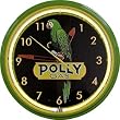 Polly Parrot Gas Neon Wall Clock 20 Inch Gasoline Made USA Spun Aluminum Powder Coated Finish