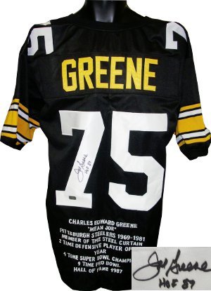 Joe Greene Signed Pittsburgh Steelers Black Prostyle Jersey HOF 87 w/ Embroidered Stats