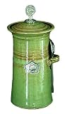 Crosby and Taylor Coffee Canister, Stoneware and Pewter, Made in USA, Tin Woodsman, Fish Design (Pistachio)
