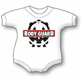 Click here to buy Body Guard - Humorous Funny Baby Onesie by ArtApart.