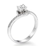 Certified, Round Cut, Solitaire Diamond Ring in 14K Gold / White (1/2 ct, D Color, SI3 Clarity)