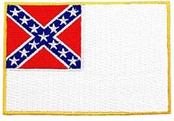 Confederate Stainless Banner Flag Embroidered Patch Iron-On Civil War Rebel Military Emblem