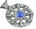 Blue Crystal Celtic Sun Design Pewter Pendant Necklace