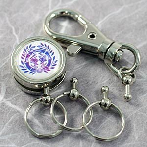 NHK大河ドラマ「天地人」に登場！ 戦国武将　家紋ロータリーキーホルダー 伊達政宗　仙台笹 5P13Apr09