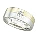 14K Two Tone Gold 1/10 ct. Bezel Set Diamond Men's Wedding Ring