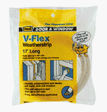 M-D Building Products 3525 V-Flex Weatherstrip, 7/8-Inch-by-17 feet, White