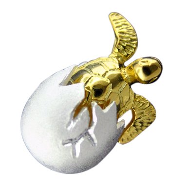 925 Silver Turtle Hatchling Egg Pendant Hawaiian Jewelry