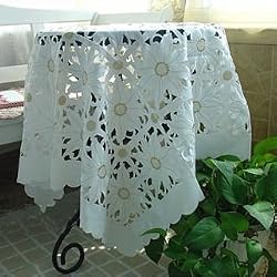 New Beautiful Sunflower Cutwork/Embroided Table Cloth