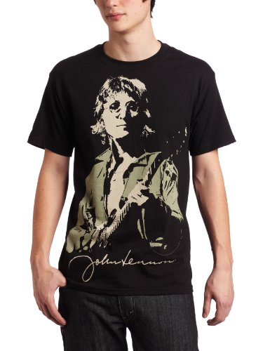 FEA Men's John Lennon Here We Go T-Shirt,Black,Medium