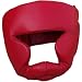Leather Full Face Head Guard Kick Boxing Headguard Protection Red