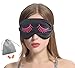 MSSilk Sleep Eye Mask- Smoothing Mulberry Silk- Adjustable Elastic Strap- Lightweight- with A Bonus Pair of Earplug in a Carry Pouch (Red Eyelashes)