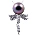 18K White Gold with Diamonds and 10.5mm Tahitian Pearl Pendant & 16" 14K White Gold Chain