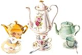 Afternoon Tea - Fresh, Original Design on a Pure Cotton Kitchen Towel
