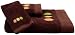 Pure Fiber Opulence Viscose Derived from Bamboo Blend Towel Set with Embroidery Design Street Light Leaves, Chocolate
