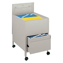 Safco Locking Mobile Tub File with Drawer, Legal Size Gray
