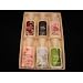 Bath & Body Works Lotion Gift/Sampler Box including Japanese Cherry Blossom, Rainkissed Leaves, Black Amethyst, Sweet Pea, Cherry Blossom, and Sea Island Cotton. 2 ounce sizes.