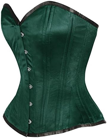 Full Steel Boned Waist Training Corset in Satin, Sweetheart Overbust-24