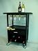 Kitchen & Housewares : Mendoza Wine Cart - Holds 8 Bottles (Matte Black) (20"H x 14"W x 35"D)