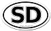 South Dakota SD Car Bumper Sticker Decal Oval Black and White