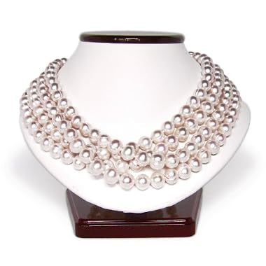 HinsonGayle DIVA Collection Handpicked 82" Ultra-Luster White Circle Baroque Pearl Rope Necklace