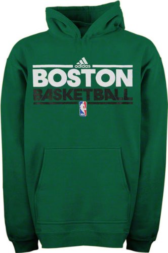 Boston Celtics Green Youth adidas On-Court Practice Hooded Fleece Sweatshirt