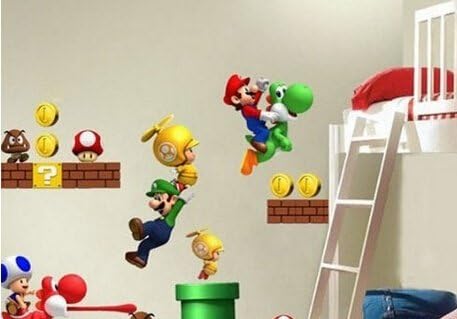 Super Mario Bros Cartoon Removable Wall Stickers for Kids Baby Rooms Decoration Adesivo De Parede Home Decor Art Decals Poster