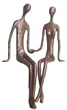 Sitting Couple Bronze Figurine
