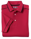 Sport-Tek Pima-Tek Sport Shirt with Contrast Piping, XL, Red/Black
